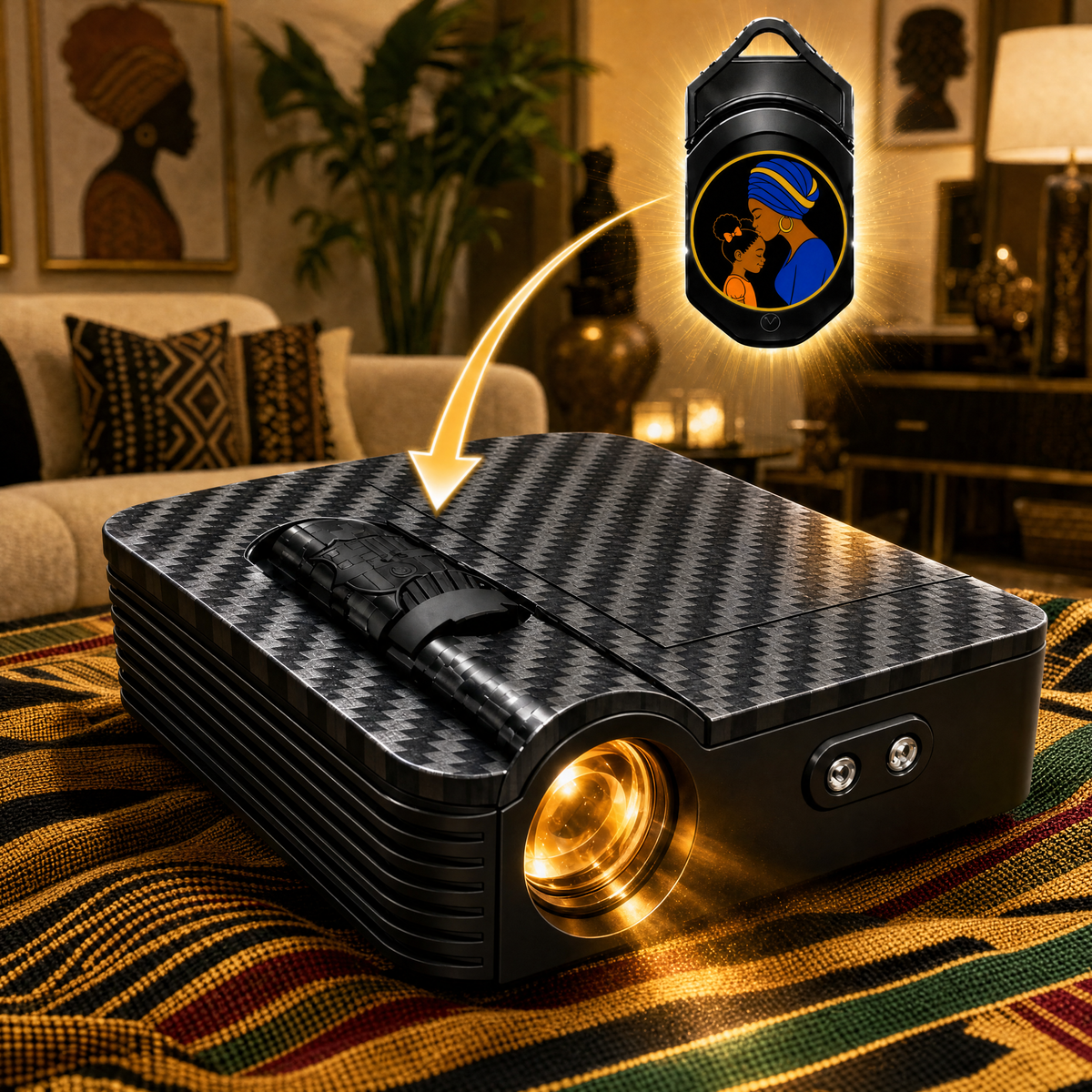 Melanin Lights car door projector with the Mother and Daughter design slide